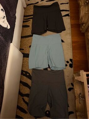 Old Navy Women’s Bike Shorts Trio - Black, Light Blue, Charcoal